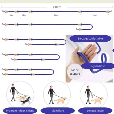 Laisse double pour chien tissé/FourLeash™