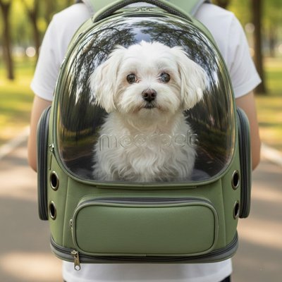 Sac transport Chien kaki porté sur dos 